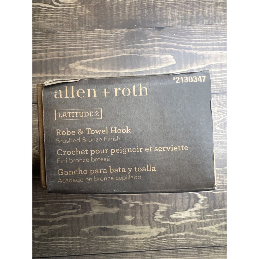 Allen & Roth LATITUDE II Robe & Towel Hook Brushed Bronze 2130347 - Picture 2 of 3